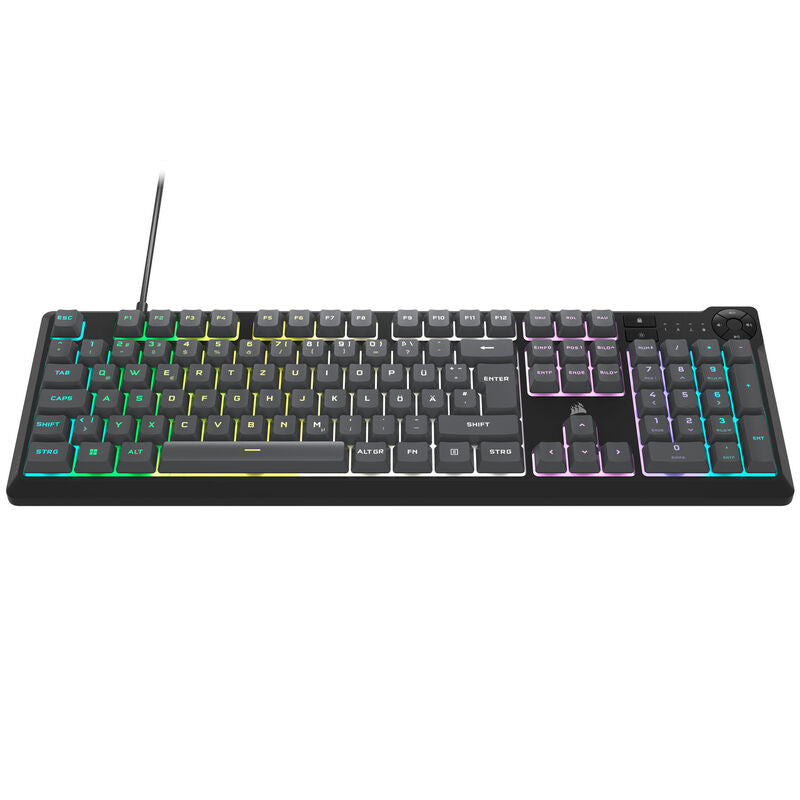 Corsair K55 Core RGB gamingtastatur bakside visning
