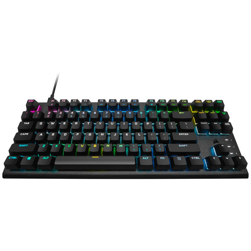 Corsair K60 PRO TKL gamingtastatur RGB Corsair OPX svart forfra