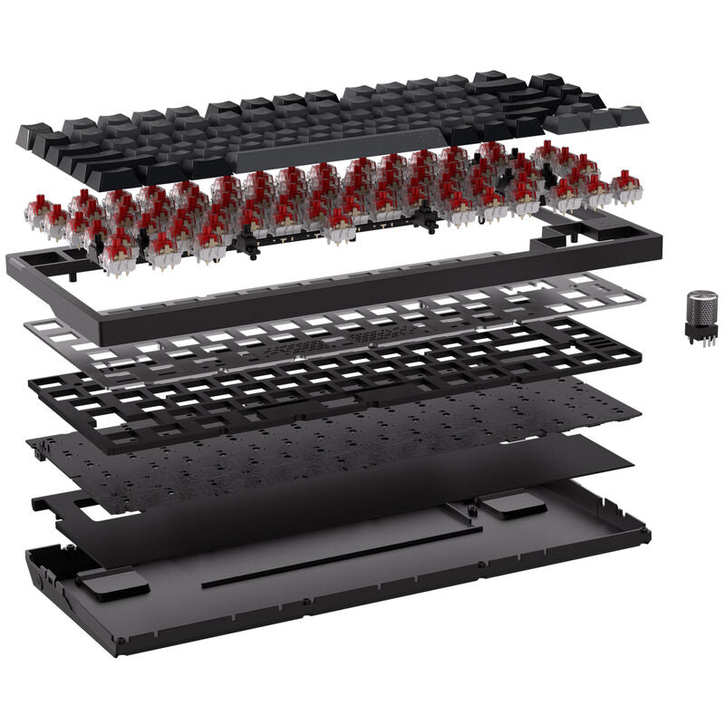 Corsair K65 Plus Wireless 75% gamingtastatur RGB MLX Red svart med multifunksjonsratt