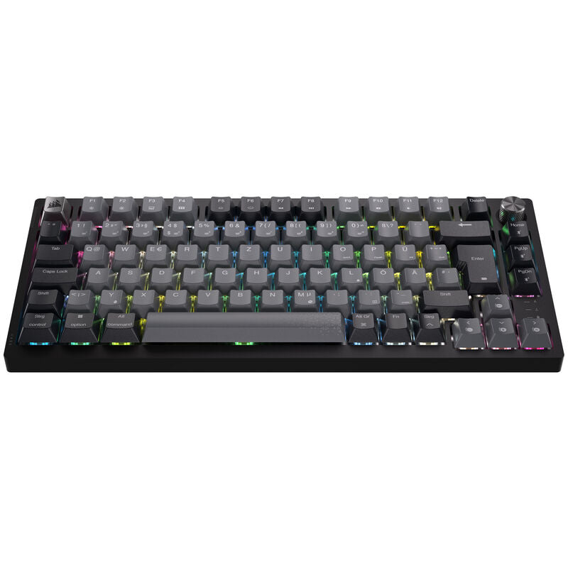 Nærbilde av Corsair K65 Plus Wireless 75% gamingtastatur RGB MLX Red svart taster