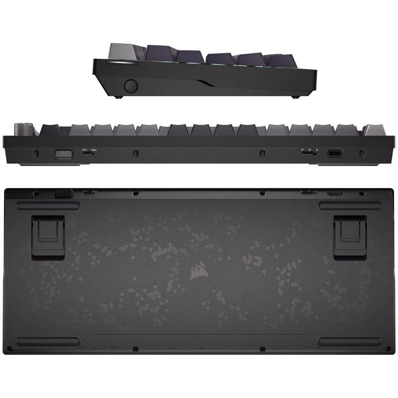 Sideprofil av Corsair K65 Plus Wireless 75% gamingtastatur RGB MLX Red svart
