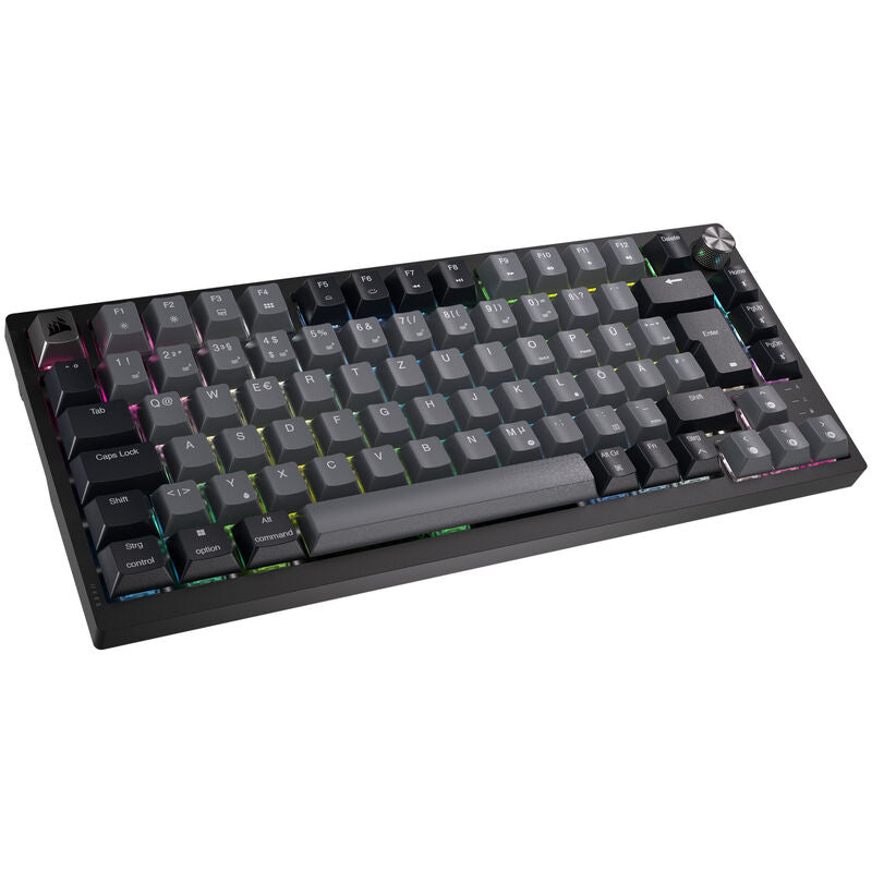 Corsair K65 Plus Wireless TKL gamingtastatur 75% MLX Fusion svart forfra