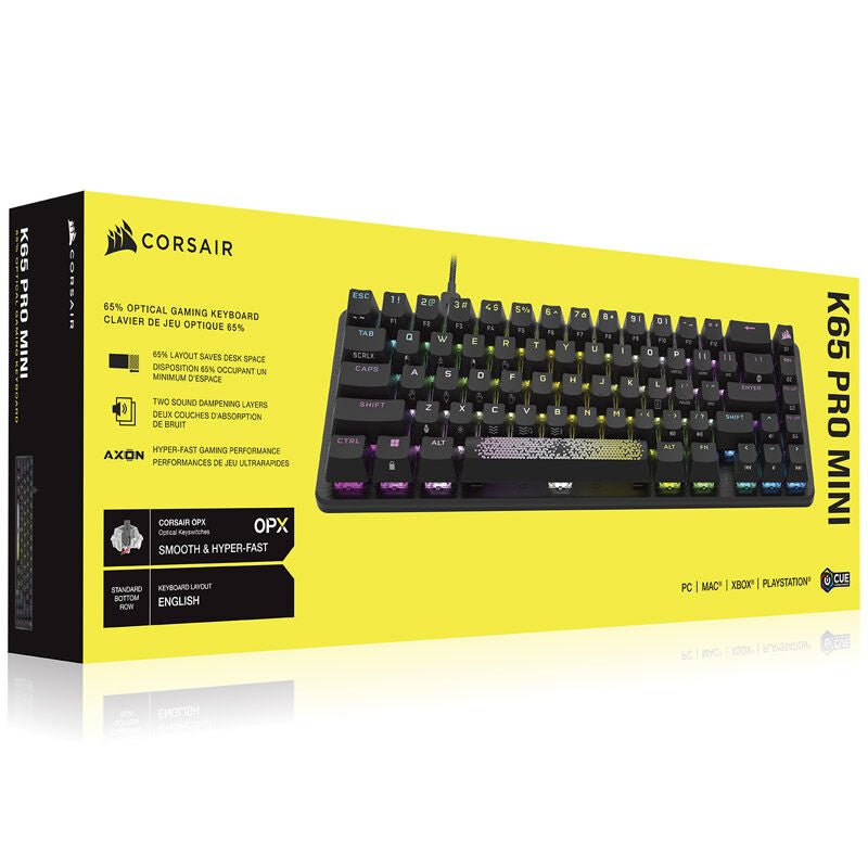 Corsair K65 PRO Mini RGB gamingtastatur 65% logo
