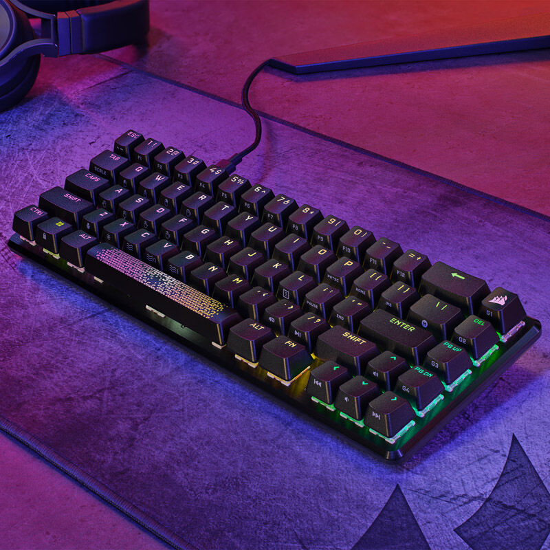 Corsair K65 PRO Mini RGB gamingtastatur 65% pakkeinnhold