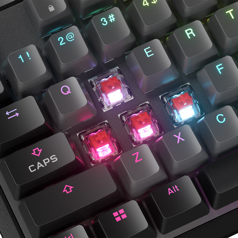 Multifunksjonsdrei-knapp på Corsair K70 RGB CORE mekanisk gamingtastatur Cherry MX Red