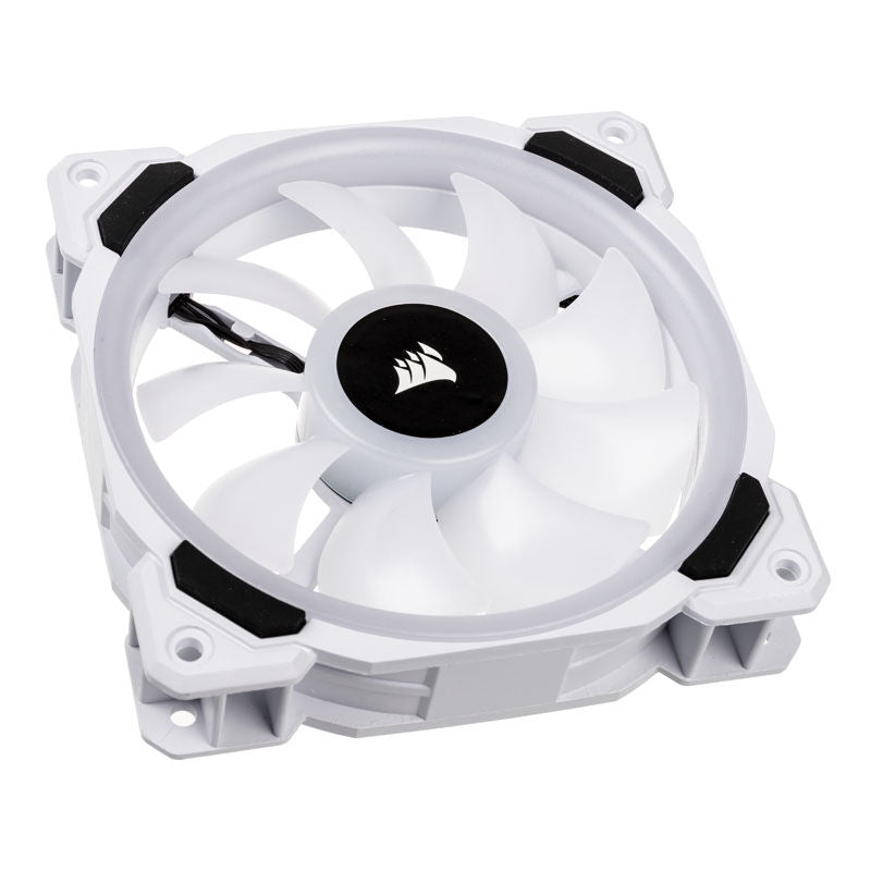 Corsair LL120 RGB PWM vifte 120 mm 3-pakning med kontroller hvit bakside