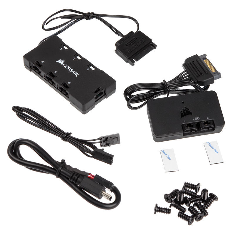 Corsair LL140 RGB PWM vifte 140 mm 2-pakning med 6-port hub