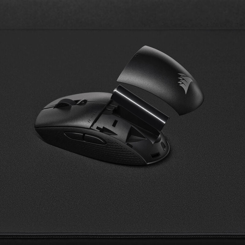 Corsair M55 Wireless trådløs gamingmus 24000 DPI svart detalj av scrollhjul