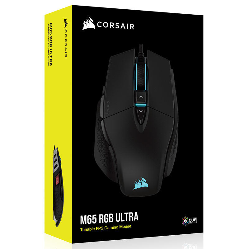 Corsair M65 RGB Ultra gamingmus 26K DPI RGB svart vektjustering
