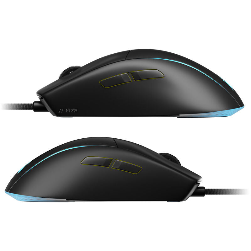Corsair M75 Lightweight trådløs gamingmus 26K DPI svart sideprofil