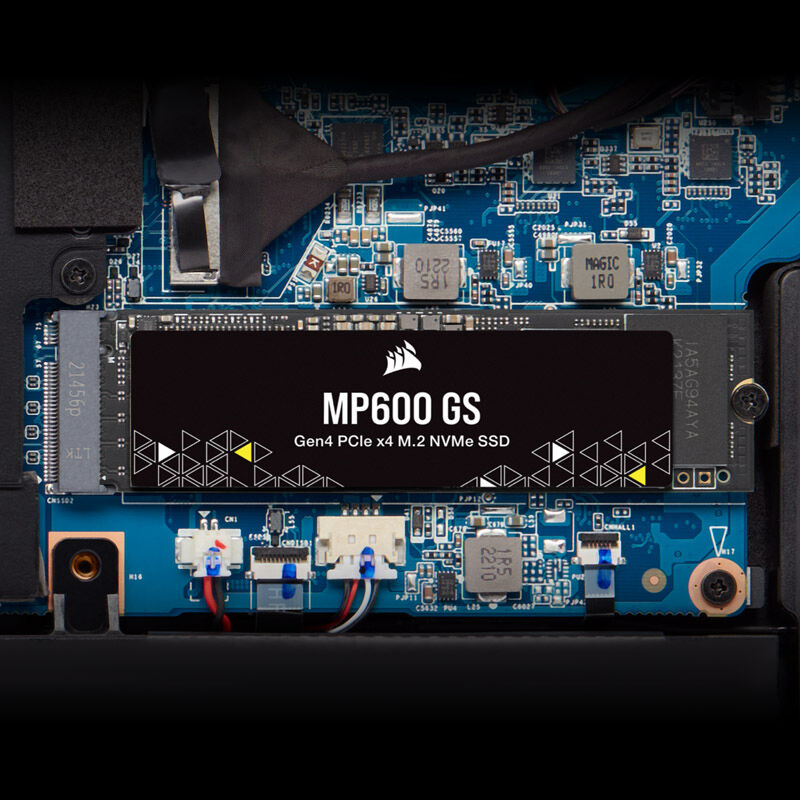 Corsair MP600 GS NVMe SSD 2 TB PCIe 4.0 M.2 2280 detalj av kretskort
