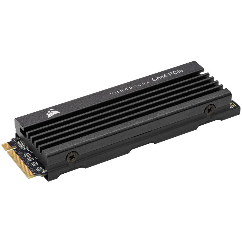 Detalj av Corsair MP600 Pro LPX NVMe SSD 1 TB PCIe 4.0 M.2 hvit