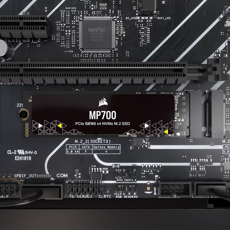 Corsair MP700 NVMe SSD 1 TB PCIe 5.0 M.2 2280 logo detalj