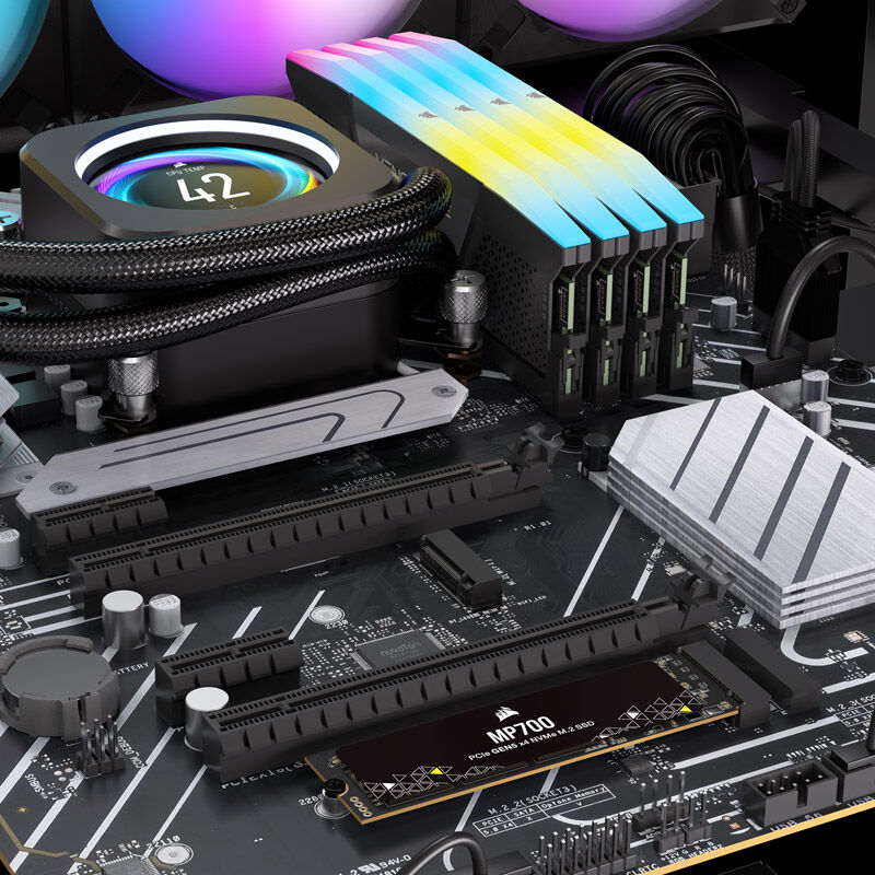 Corsair MP700 NVMe SSD 1 TB PCIe 5.0 M.2 2280 sideprofil