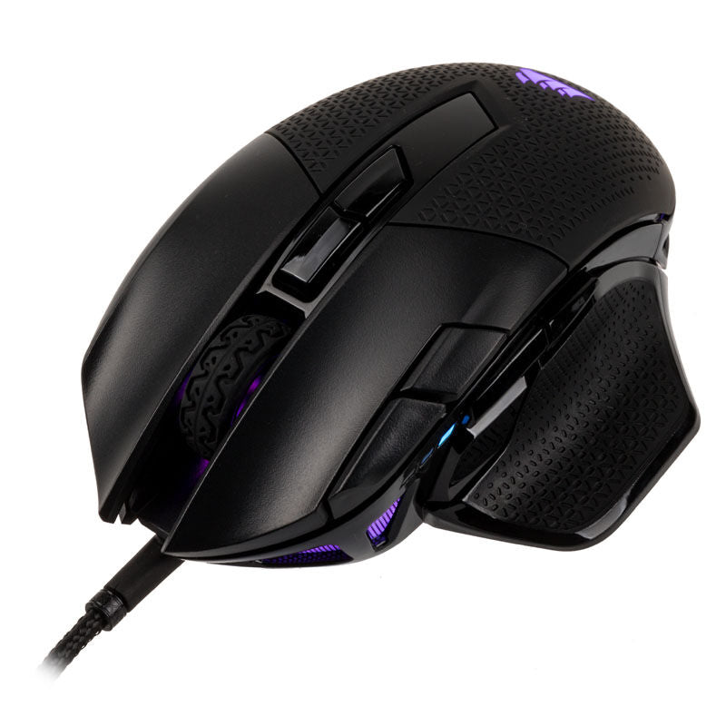 Montert Corsair NIGHTSWORD RGB gamingmus kablet 18000 DPI svart i bruk