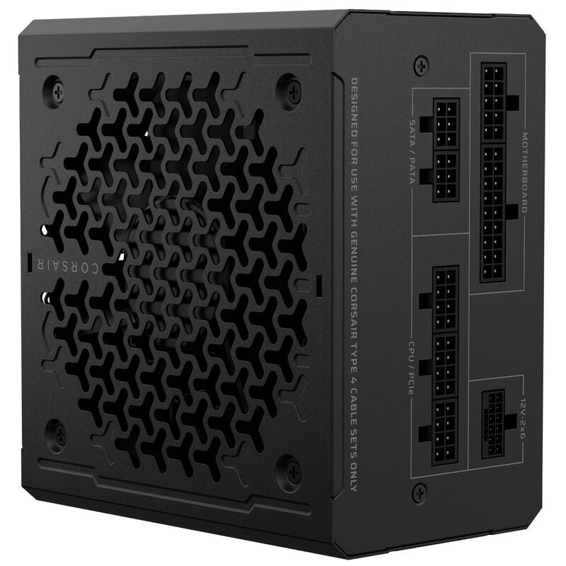 Detalj av fullt modulær kabeltilkobling på Corsair RM850e