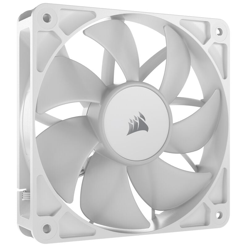 Nærbilde av RGB-belysning på Corsair RS ARGB PWM vifte 3-pack 120 mm svart
