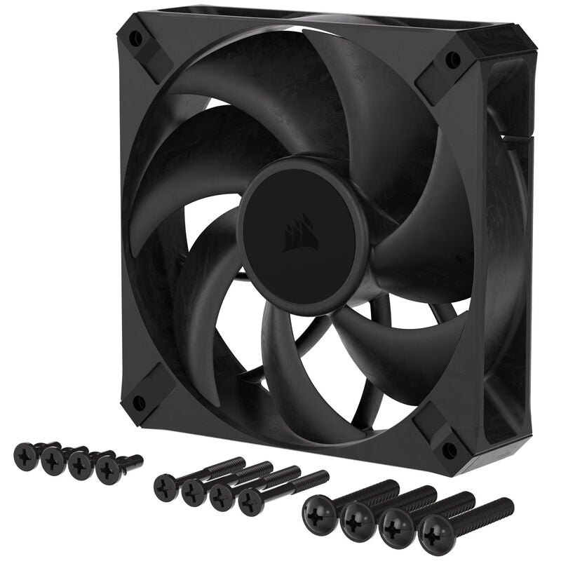 Corsair RS120 Max PWM vifte 120 mm 30 mm svart i bruk med radiator