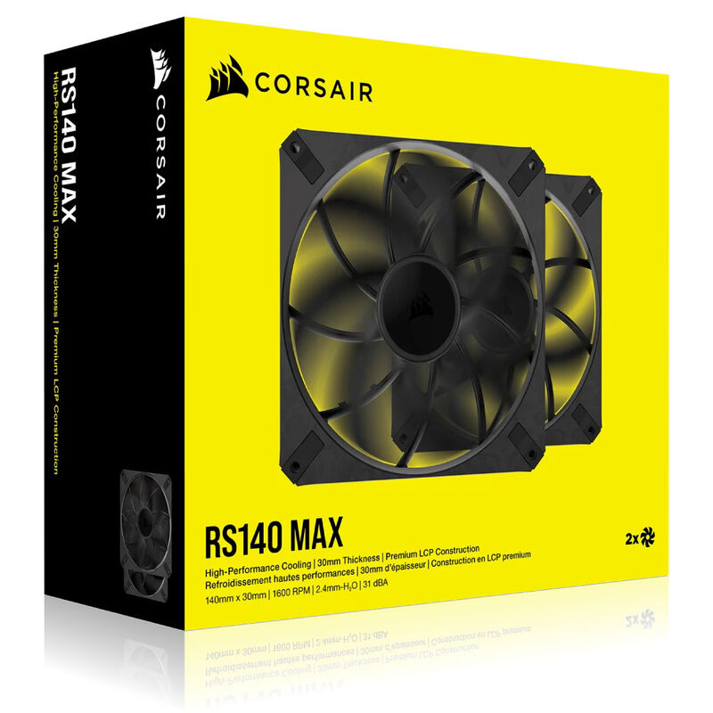 Corsair RS140 Max PWM vifte 140 mm svart produktbilde