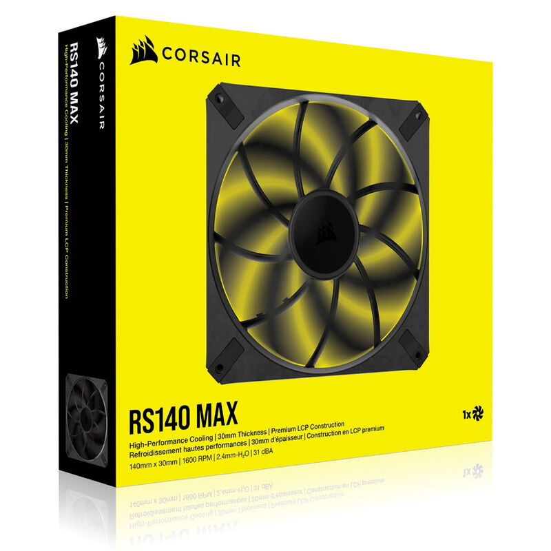 Corsair RS140 Max PWM vifte 140 mm svart kabeltilkobling