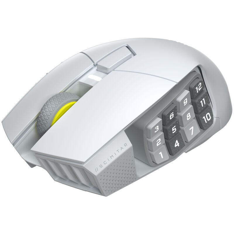 Bakside av Corsair Scimitar Elite Wireless SE gamingmus hvit
