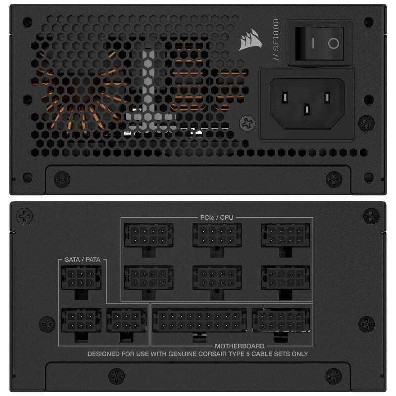 Nærbilde av Corsair SF1000 SFX ventilator