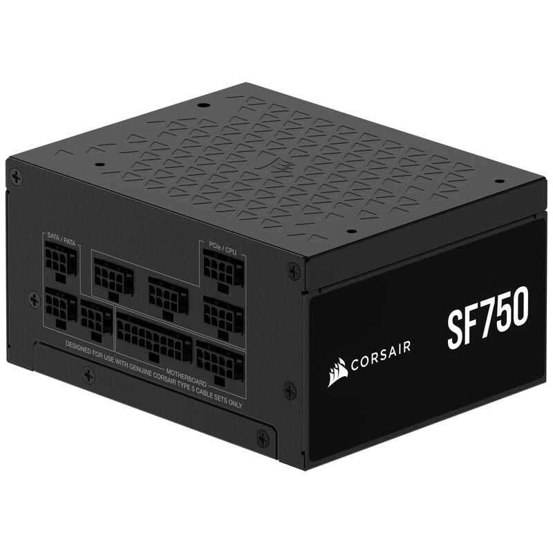 Corsair SF750 SFX strømforsyning sett forfra
