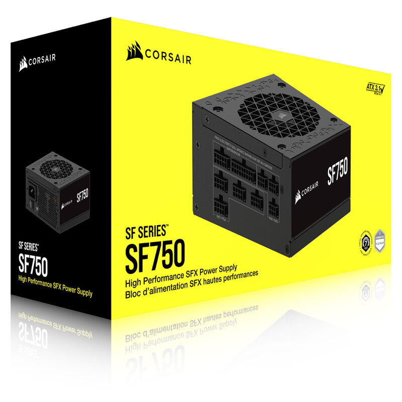 Corsair SF750 SFX strømforsyning sideprofil