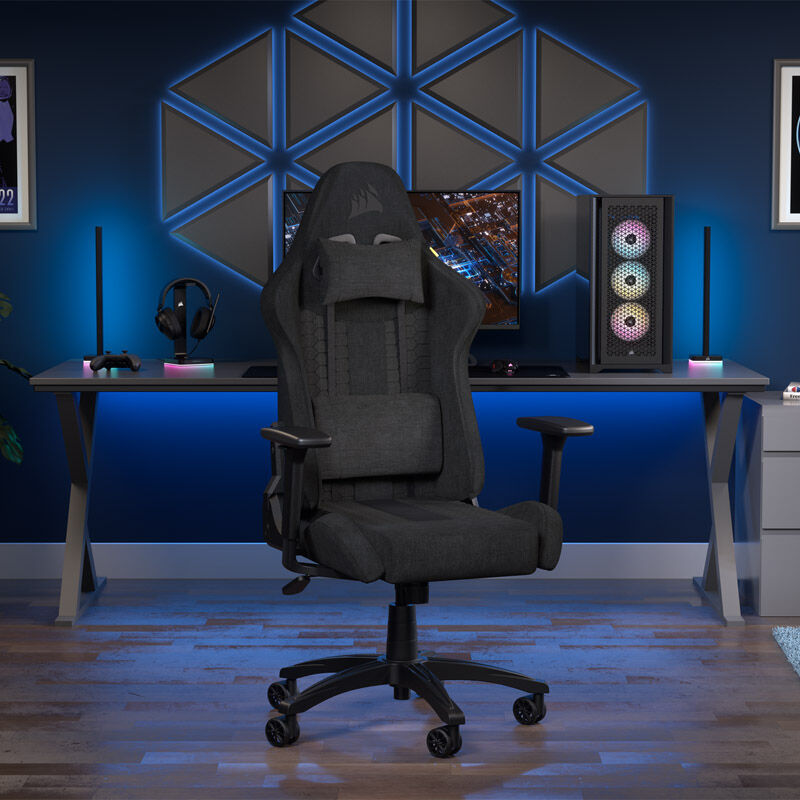 Corsair TC100 Relaxed gamingstol svart stoff 120 kg - Corsair