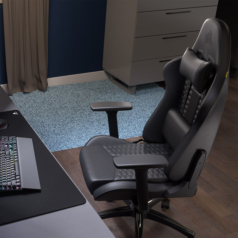 Corsair TC100 Relaxed gamingstol kunstskinn svart med nylonbunn