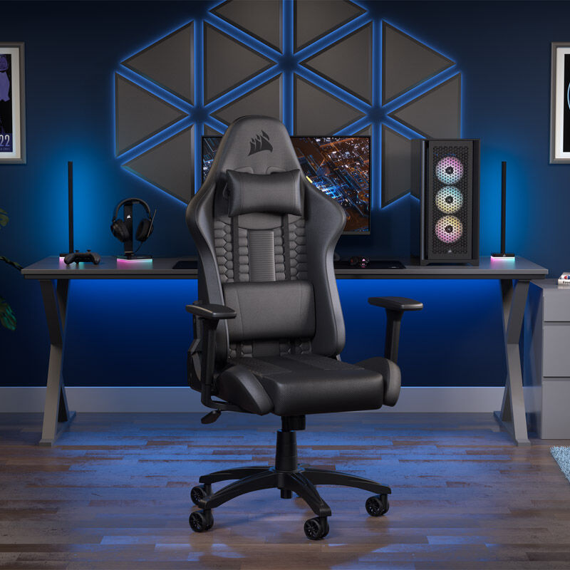 Corsair TC100 Relaxed gamingstol kunstskinn svart med justerbar rygg