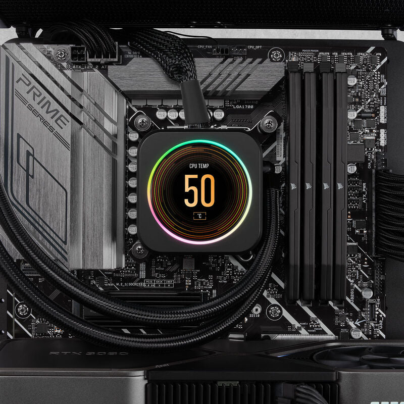 Sidevisning av Corsair Vengeance DDR5-5200 CL38 RAM 192 GB XMP svart