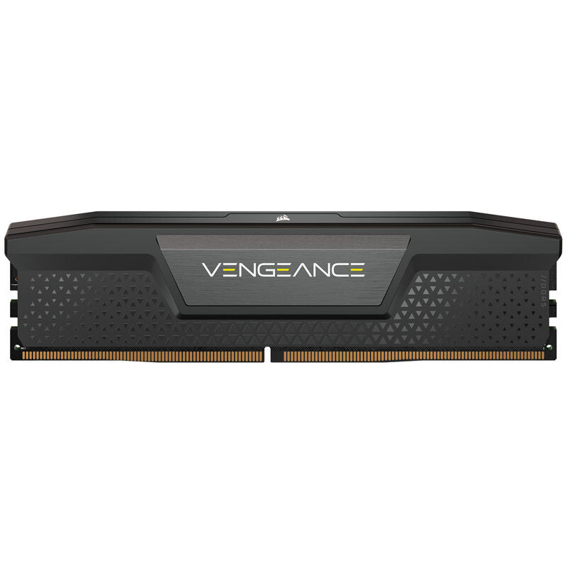Detalj av aluminium-heatspreader på Corsair Vengeance DDR5-6600 CL32 RAM 64 GB svart