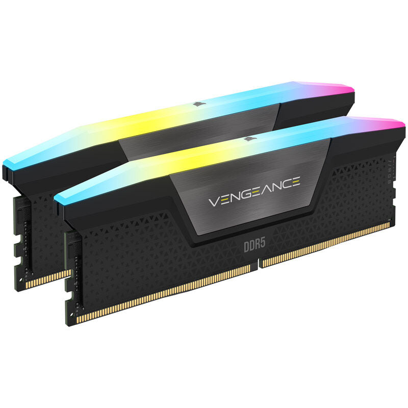Corsair Vengeance RGB DDR5-5200 CL40 RAM 64 GB XMP svart forfra