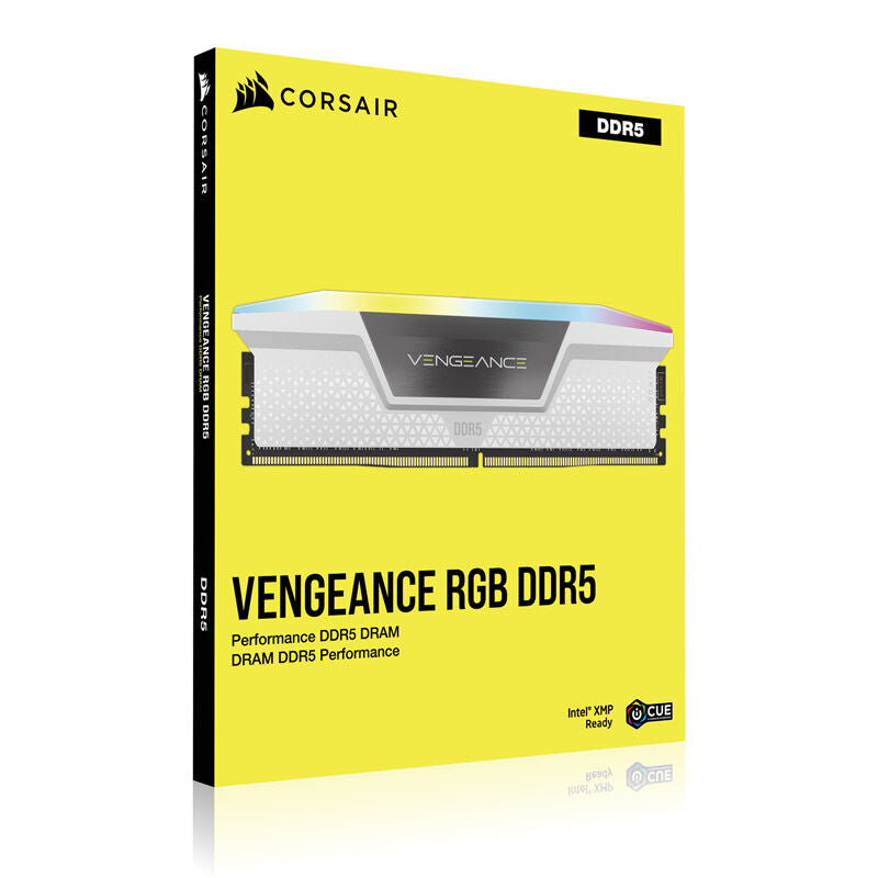 Corsair Vengeance RGB DDR5-6000 CL30 RAM 32 GB hvit detalj av kontaktpins