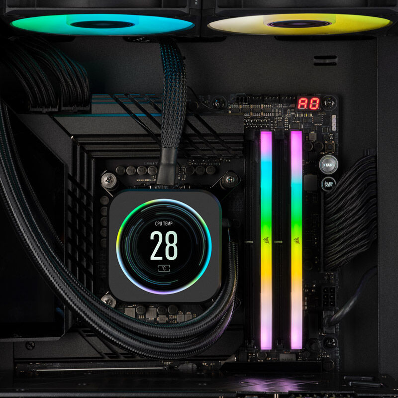 Sideprofil Corsair Vengeance RGB DDR5-6000 CL30 RAM 32 GB svart