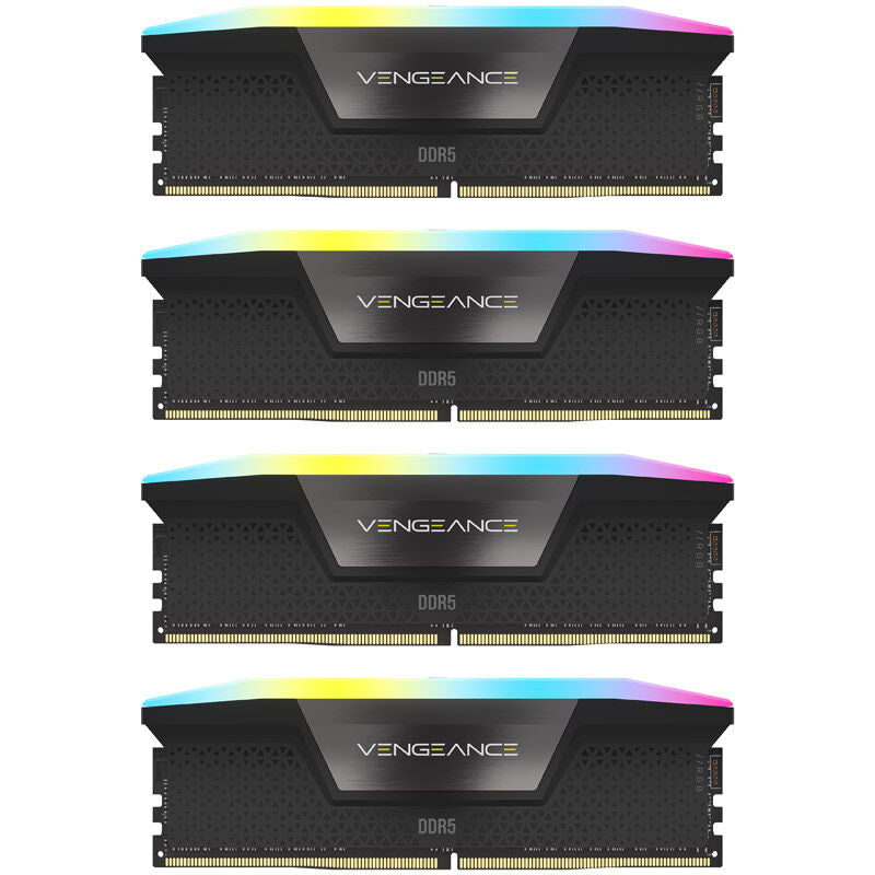 Nærbilde av Corsair Vengeance RGB DDR5-6200 CL32 RAM 64 GB XMP svart modul