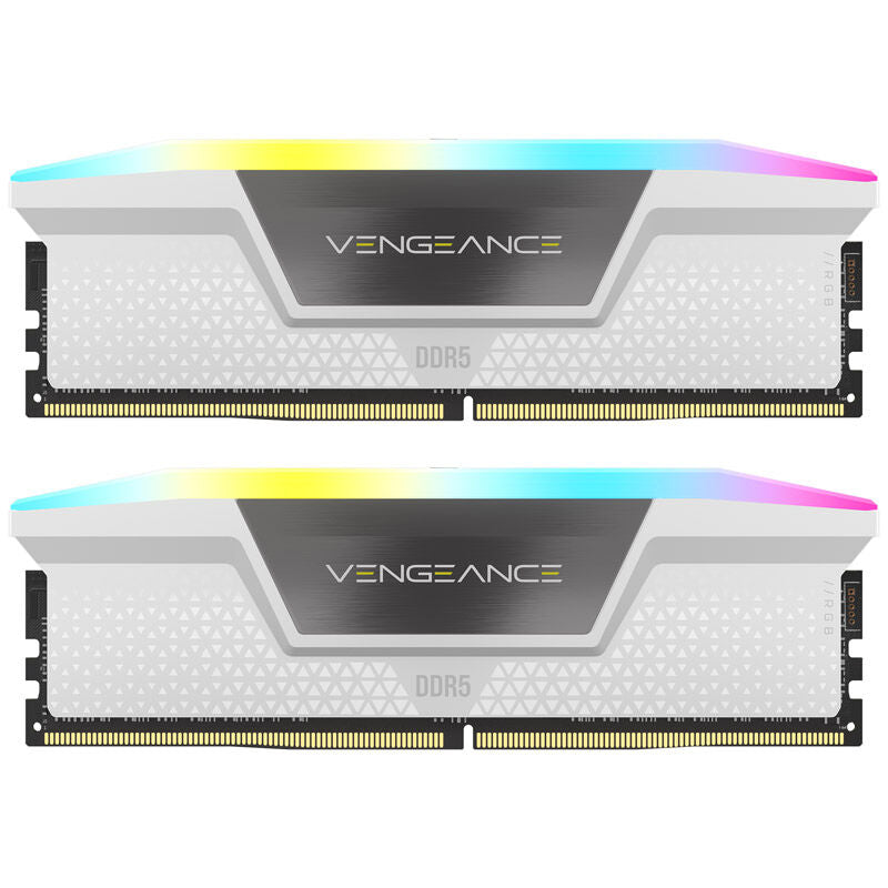 Detalj av Corsair Vengeance RGB DDR5-6200 CL36 RAM 32 GB hvit XMP