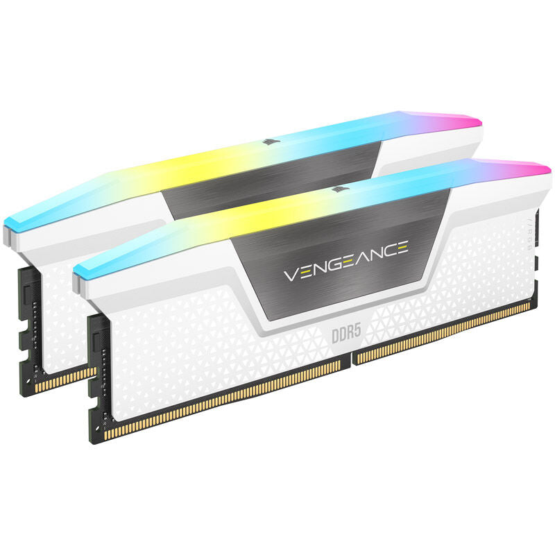 Corsair Vengeance RGB DDR5-6200 CL36 RAM 32 GB hvit XMP forfra