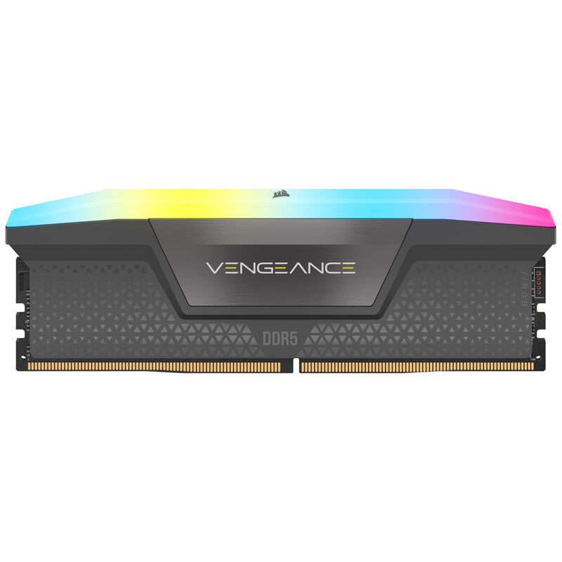 Corsair Vengeance RGB DDR5-6400 CL32 RAM 32 GB EXPO grå montert i PC