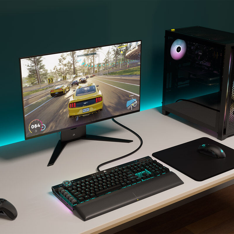 Corsair XENEON 27QHD240 nærbilde av kontrollknapper