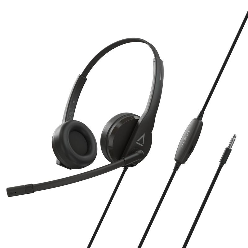 Creative HS-230 headset kablet USB-A og 3,5 mm svart kabel og kontroller