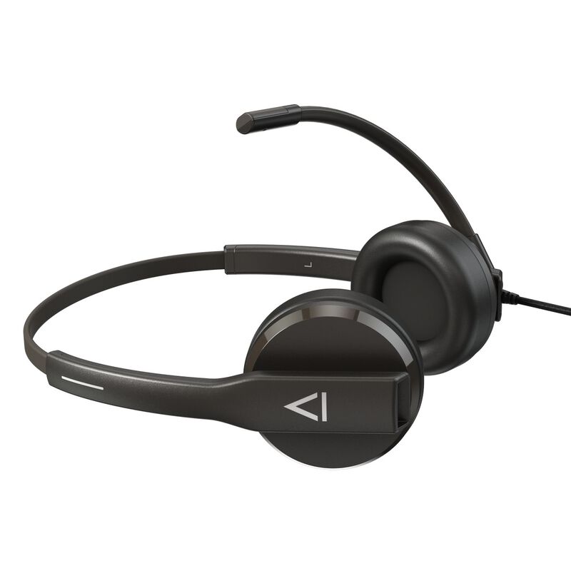 Creative HS-230 headset kablet USB-A og 3,5 mm svart nærbilde øreklokke