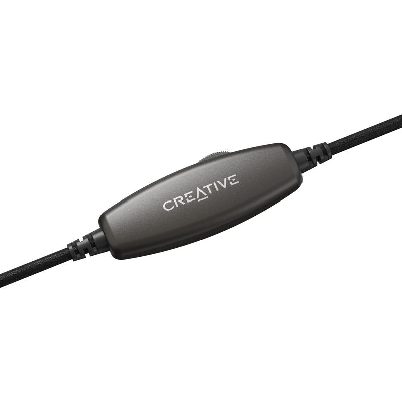 Creative HS-230 headset kablet USB-A og 3,5 mm svart montert på hodet