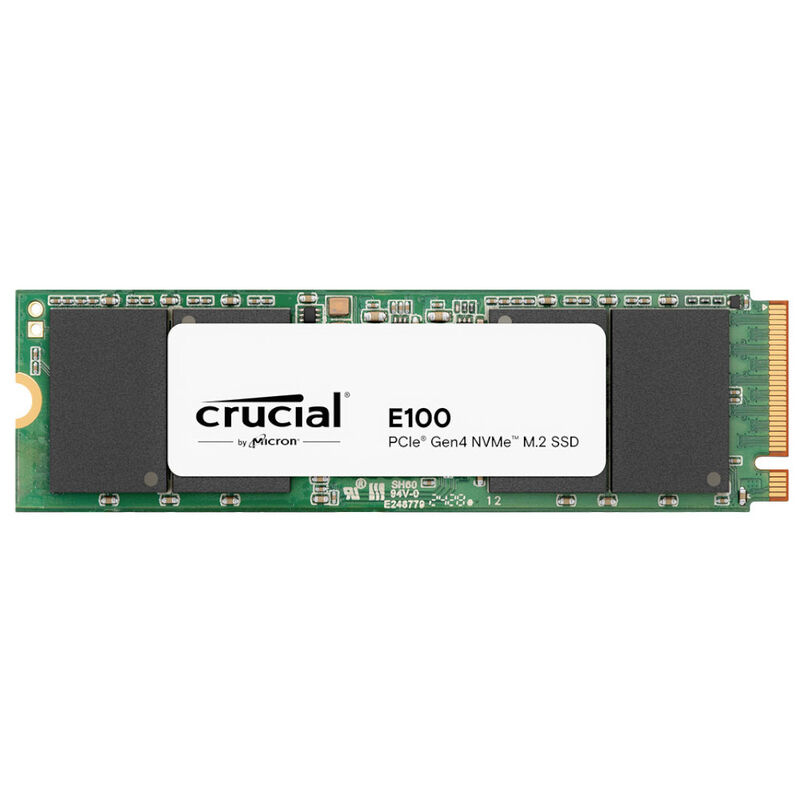 Crucial E100 NVMe SSD 1 TB PCIe 4.0 M.2 2280 forfra