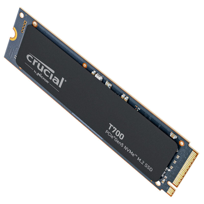 Sideprofil av Crucial T700 NVMe SSD 1 TB PCIe 5.0 M.2 2280 uten kjøleribbe