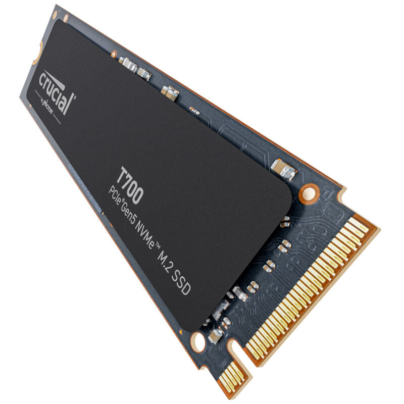 Nærbilde av Crucial T700 NVMe SSD 2 TB PCIe 5.0 M.2 2280 uten kjøleribbe chip
