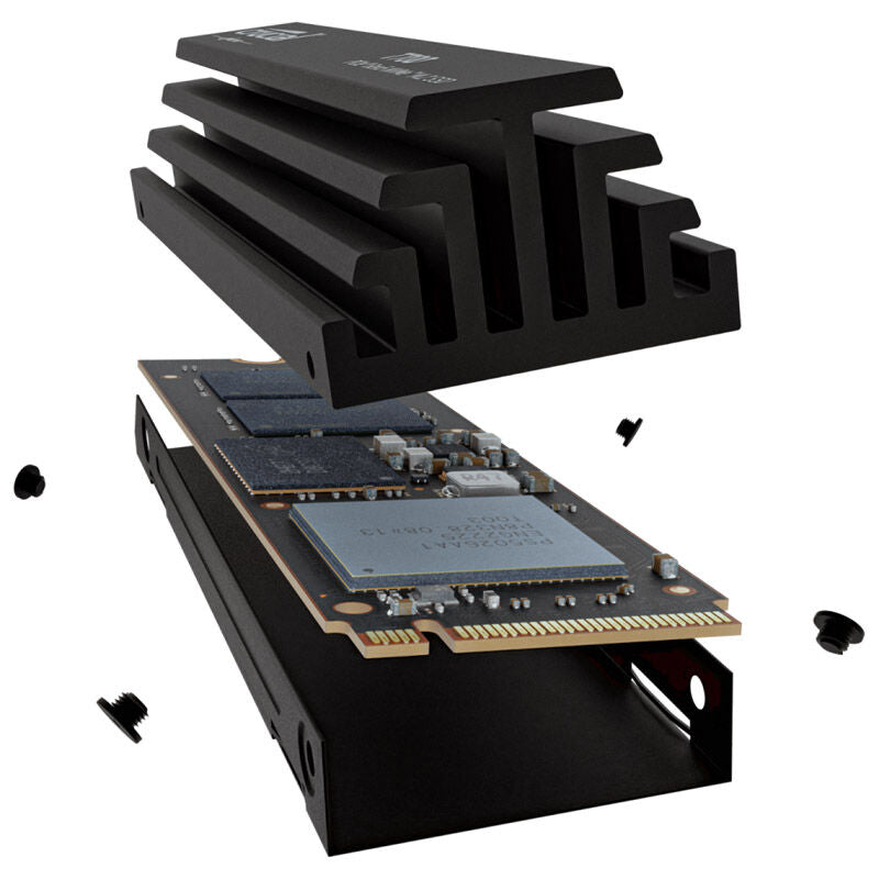 Crucial T700 NVMe SSD 4 TB PCIe 5.0 M.2 2280 med kjøleribbe kjøleribbe detalj