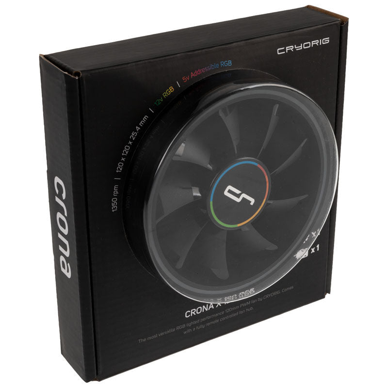 Cryorig Crona S PWM vifte 120 mm ARGB svart sideprofil