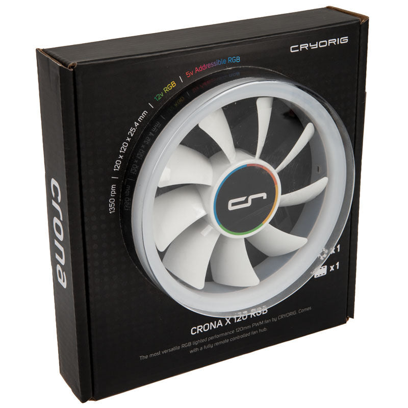 Cryorig Crona X PWM vifte 120 mm ARGB hvit RGB-kontroller
